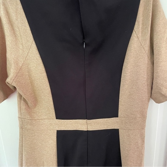 Trina Turk Black and Tan Colorblock Sheath Dress - Picture 11 of 14